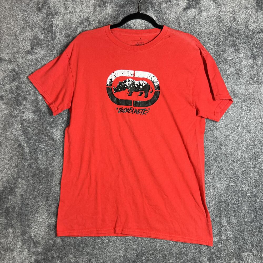 Ecko Unltd. Shirt Mens M Red Rhino Logo Graphic Crewneck Cotton